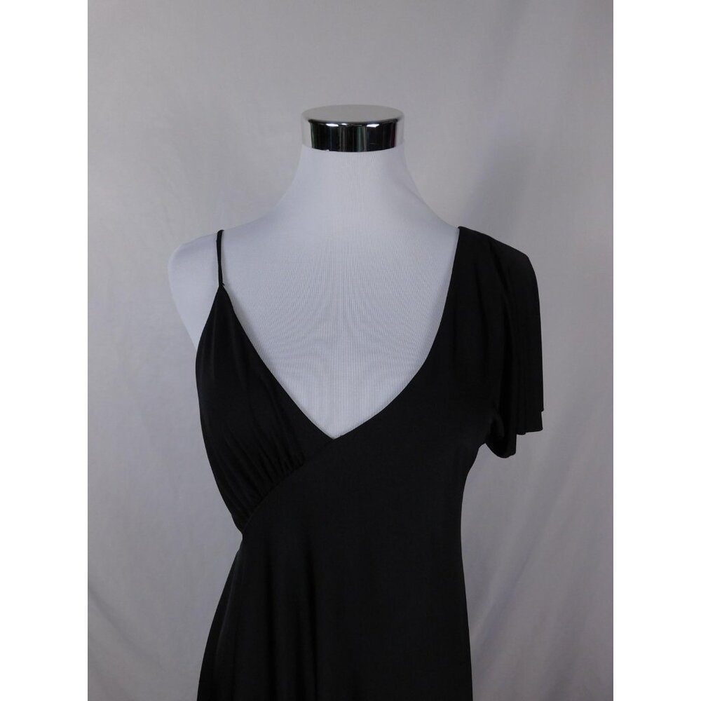 Silence + Noise Black One Shoulder Asymmetrical Surplice Dress Glam Witch